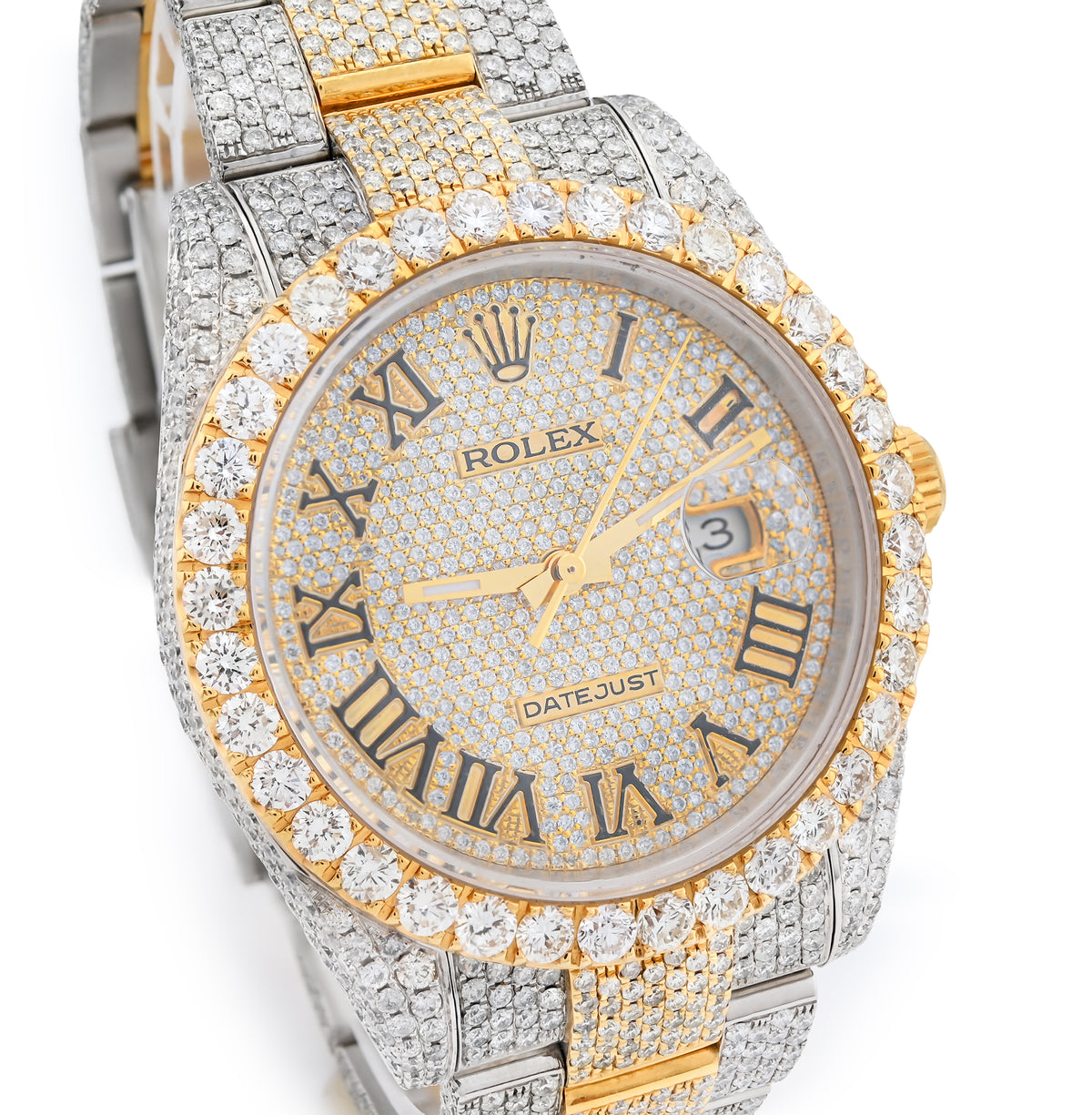 Rolex 41MM DateJust Yellow Gold & SS 19CT Natural Diamond Bussdown Roman Numeral Dial Oyster Band 126333 — view 10