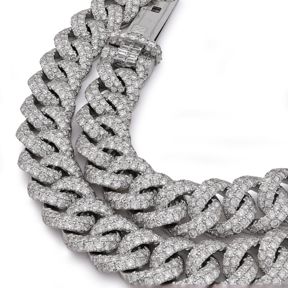 18MM Cuban Link Chain 104.5CT Lab Diamond 925 Silver 22" Big Pointer Men Necklace — view 1