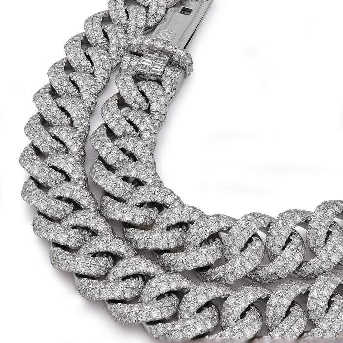18MM Cuban Link Chain 104.5CT Lab Diamond 925 Silver 22" Big Pointer Men Necklace — view 1
