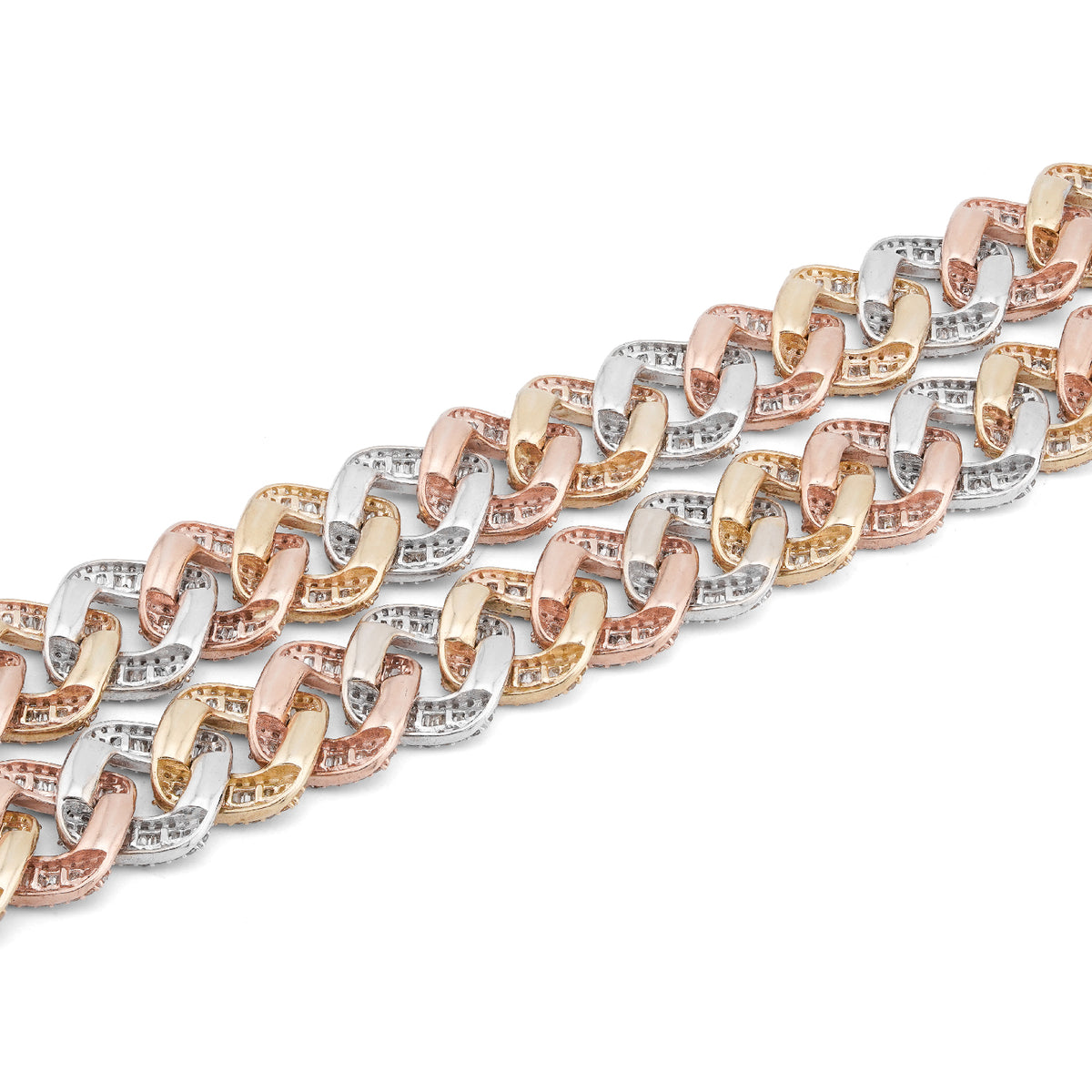 10K Rose Gold 8.60CT Natural Diamond Snake Cuban link Chain 10MM 22" Men Necklace — view 9