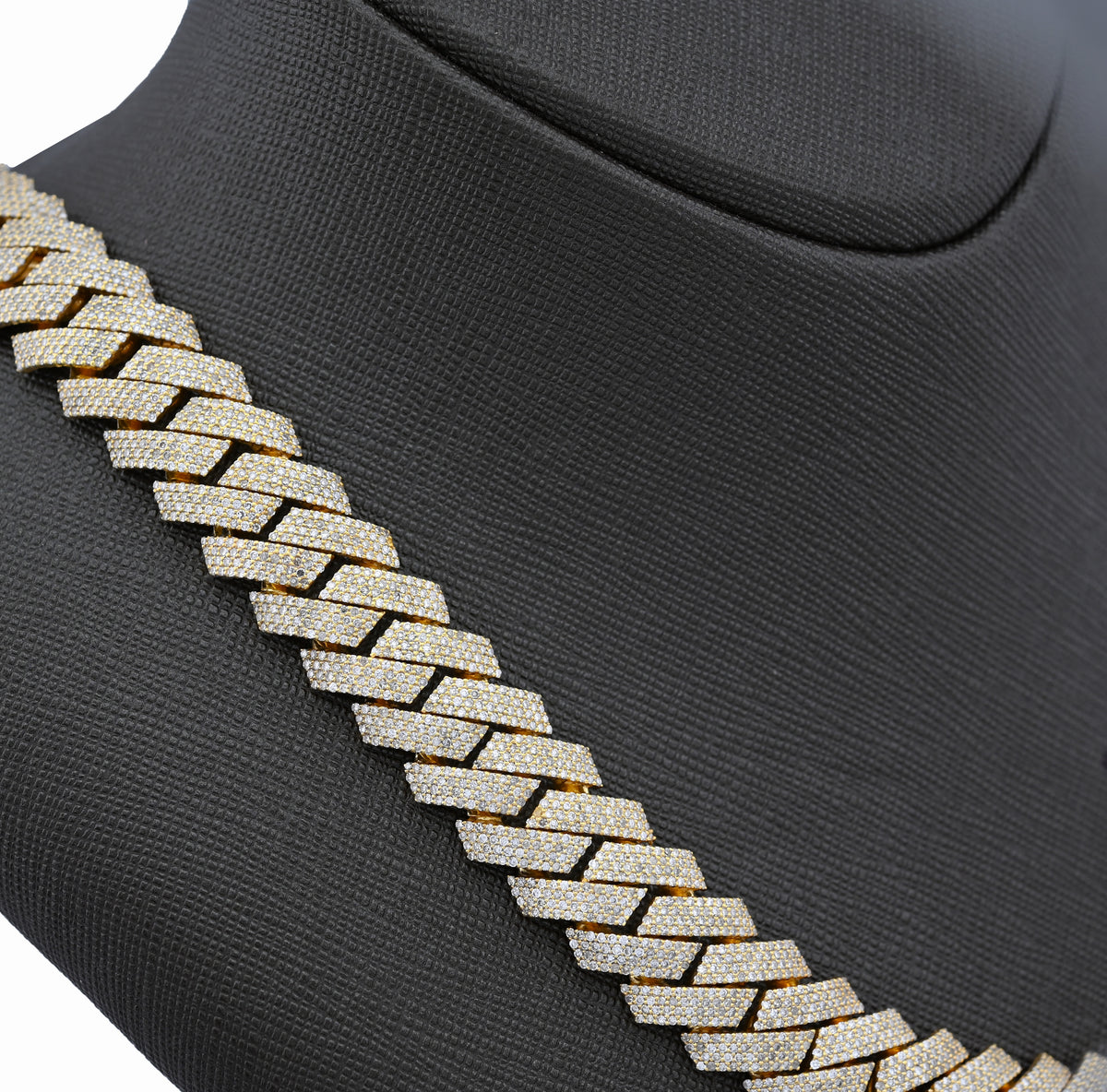 10K yellow Gold 23.5CT Natural Diamond 14MM Cuban Link Chain 22" Men Necklace 169.6g — view 7
