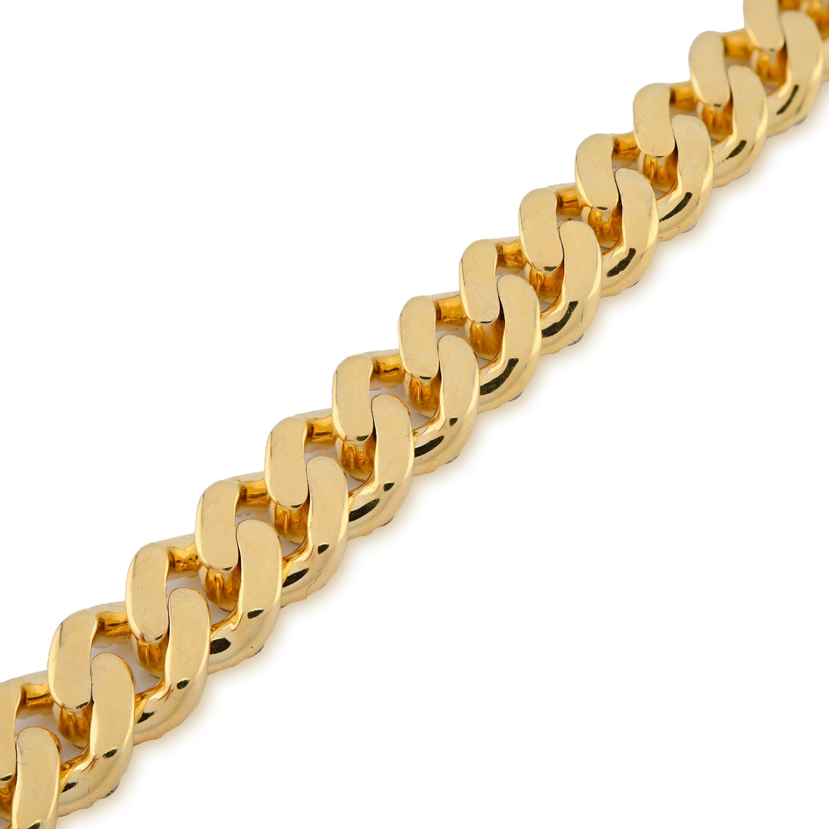 10K yellow Gold 6.87CT natural Diamond Round Cuban Link Bracelet 8MM Men Bracelet 8" — view 3