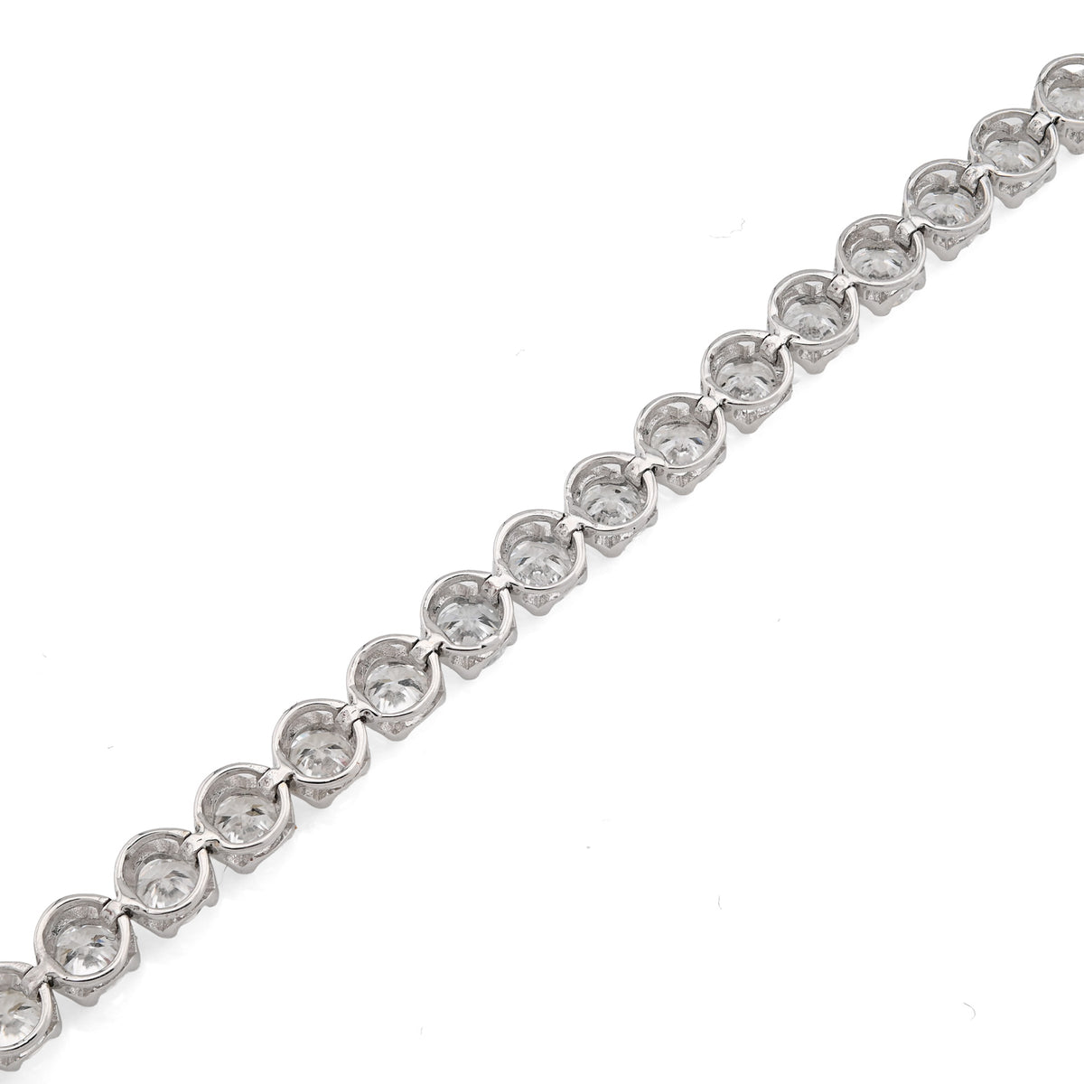 10K White Gold 5CTW Lab Diamond Tennis Bracelet 4MM 7" — view 3