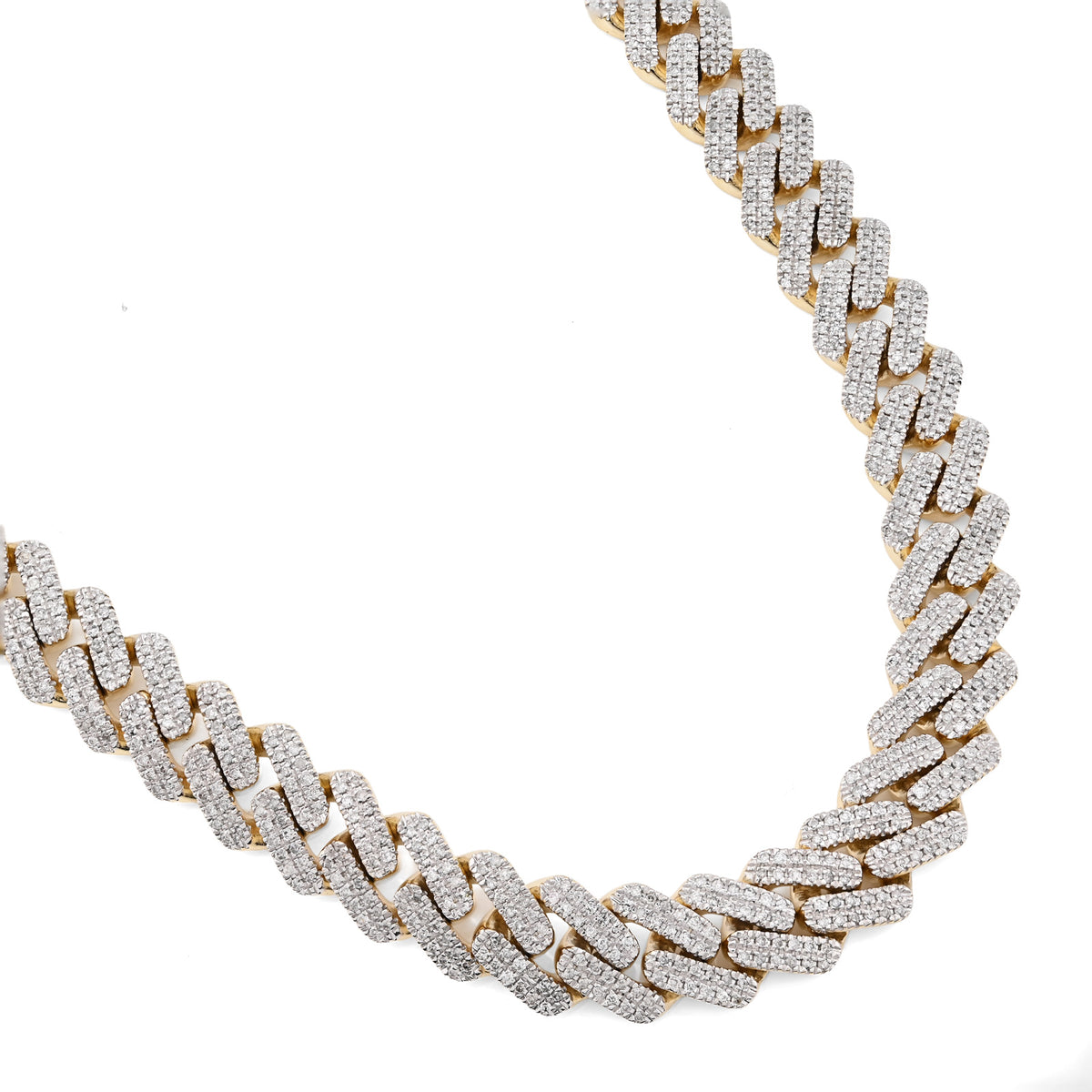 10K Yellow Gold 6.74 CT Natural Diamond 11 MM Cuban Link Chain 18" Men Necklace — view 6