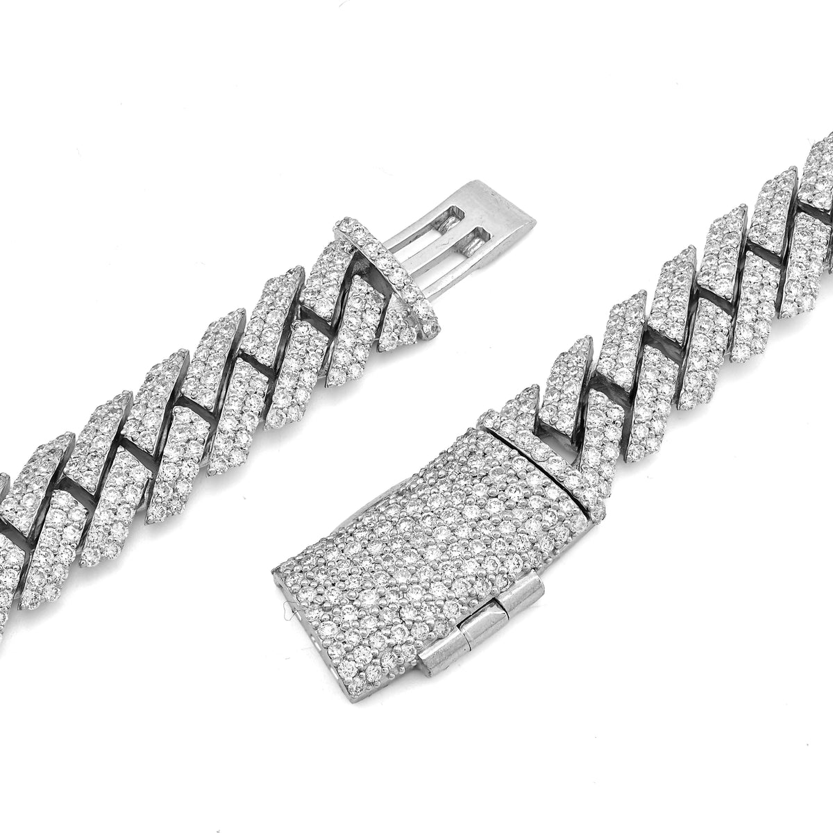 925 27.66CT Lab Diamond 11MM Snake Cuban Chain 21" Men Necklace — view 6