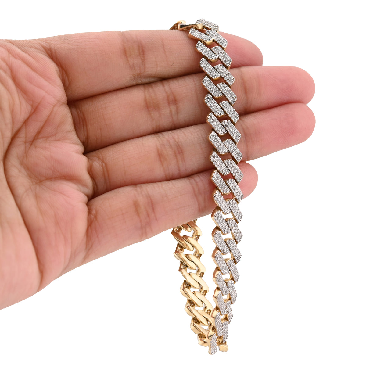 10K yellow Gold 3.64CT Natural Diamond 10MM Cuban Link Bracelet 8" Men Women 27.8g  — view 9