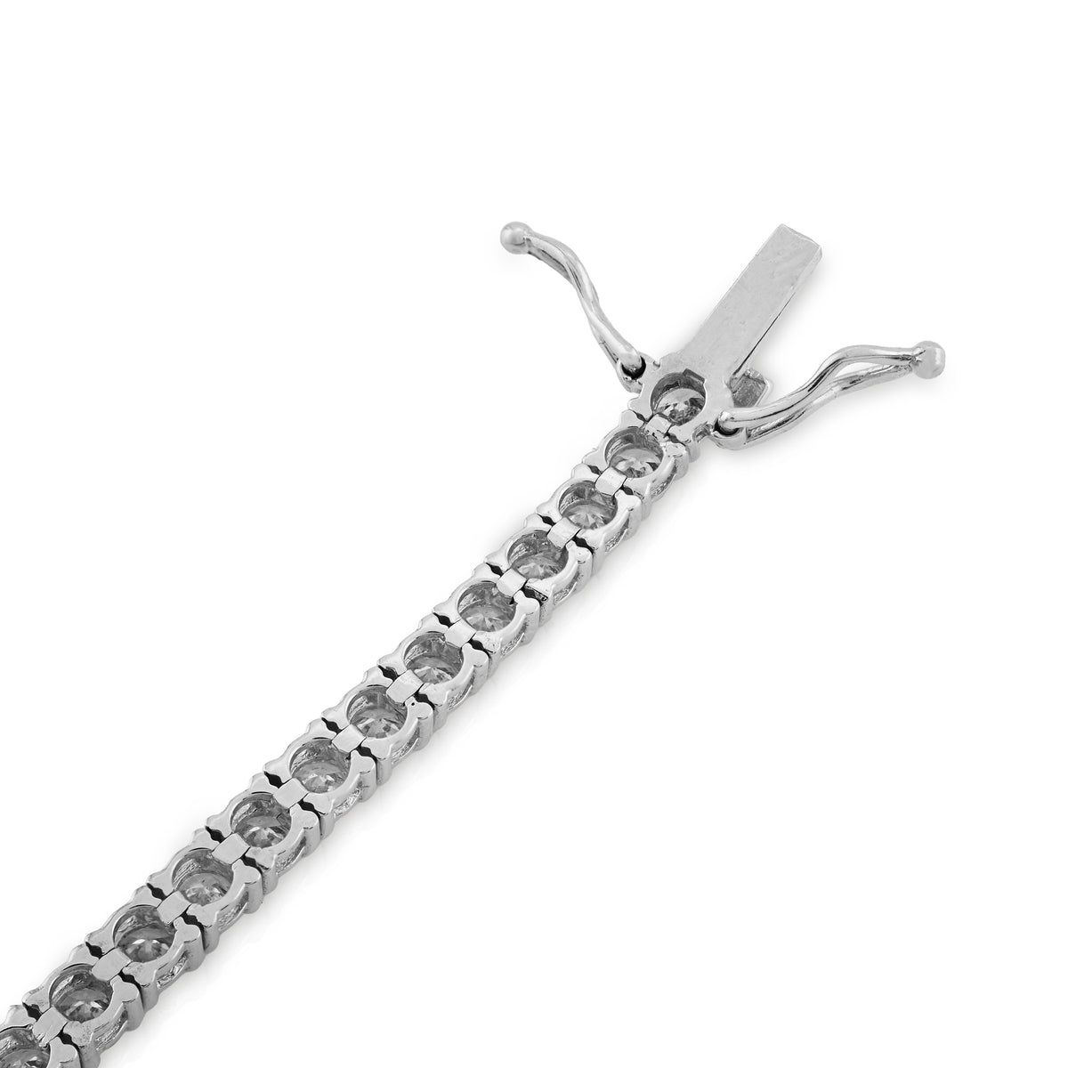 14K White Gold 5.40CT Natural Diamond 10 Pointer Tennis Men Women 7" Bracelet — view 8