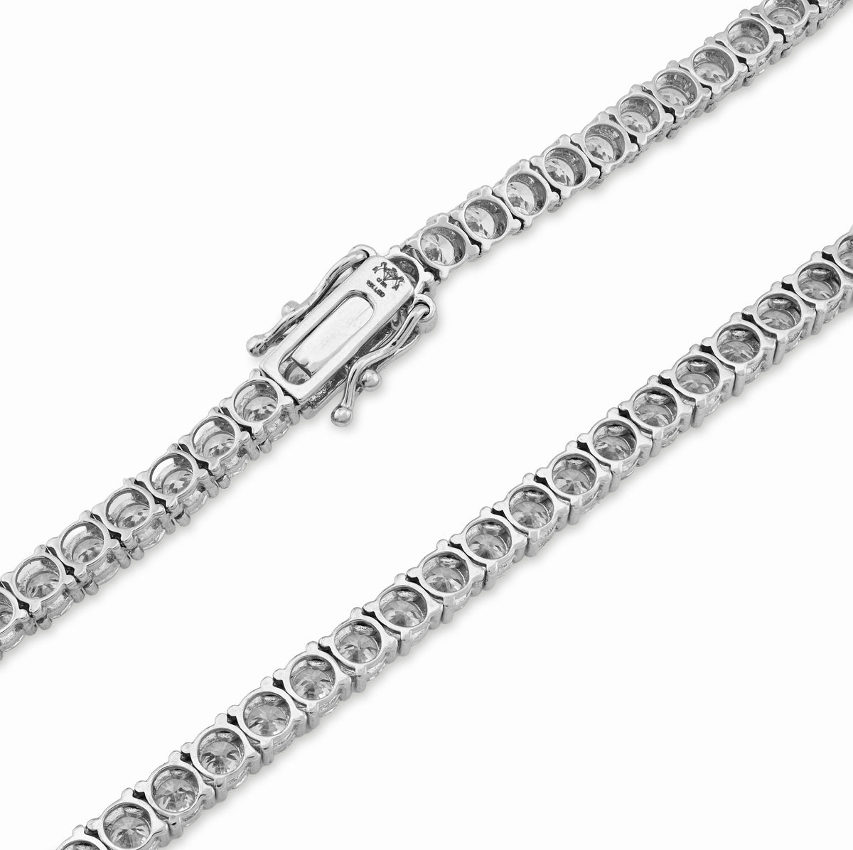 10K White Gold 29.32CT Lab Diamond Pointer Chain 22" Tennis Chain 4MM Men Women 31.5g — view 3