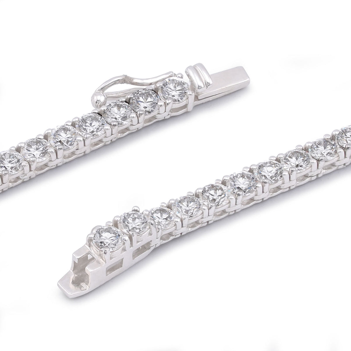 10K White Gold 10 Pointer 20.21CT Tennis Chain Lab Diamond Men Women Necklace 22" — view 3
