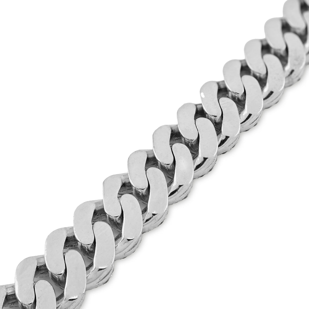 925 SS 9.50 CT Lab Diamond Cuban Link 10mM Chain 42.8g 8" Men Women Bracelet — view 2