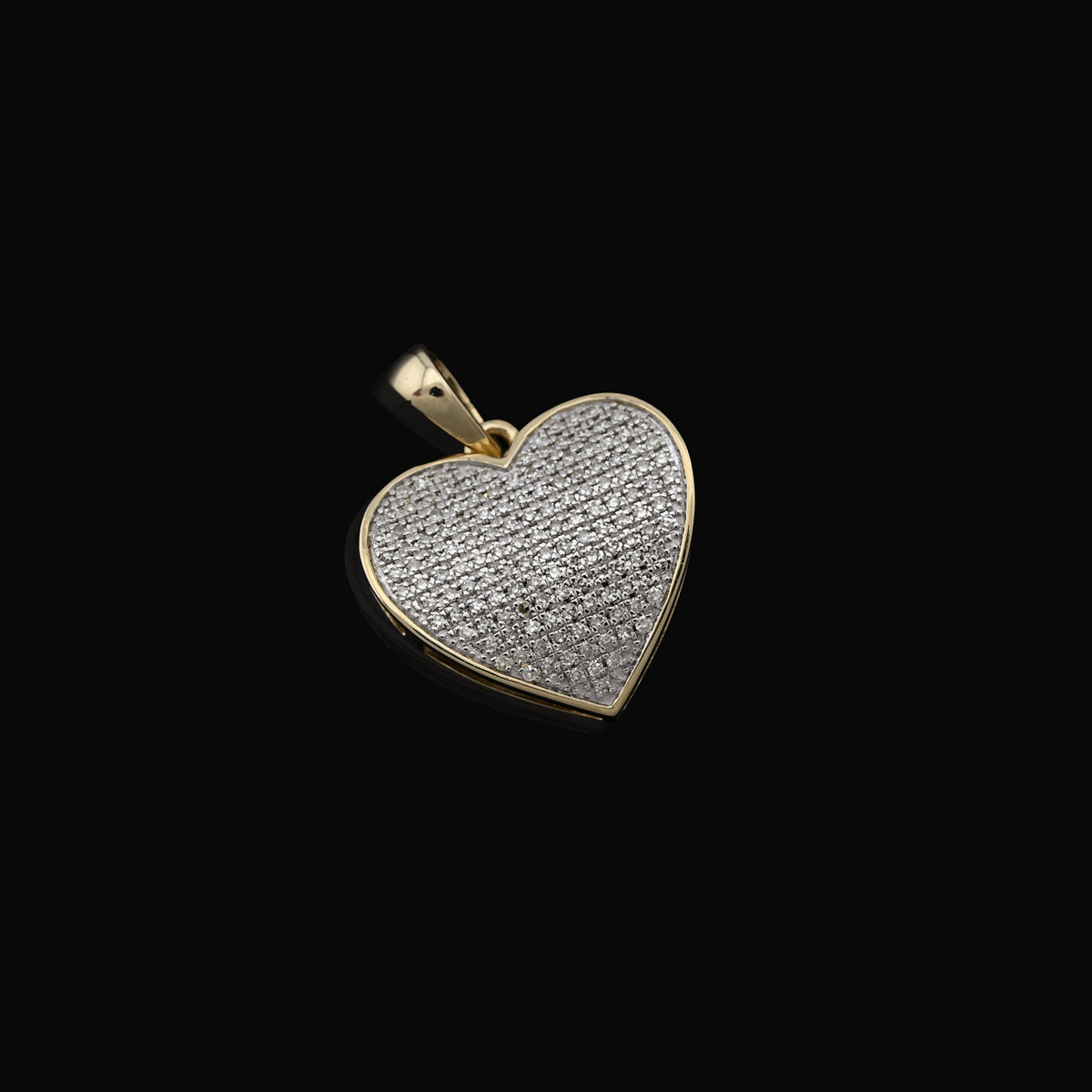 10K yellow Gold 0.45 CT Natural Diamond Heart Pendant Men Women Charm — view 9