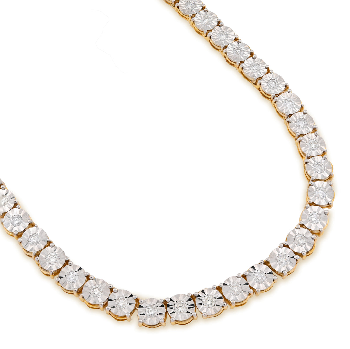10K yellow Gold 4.94CT Natural Diamond Tennis Chain 5.5MM Necklace 22" — view 5