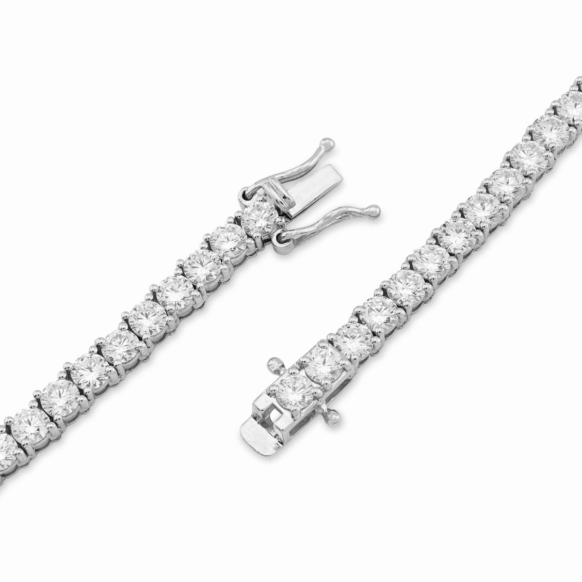 10K White Gold 29.32CT Lab Diamond Pointer Chain 22" Tennis Chain 4MM Men Women 31.5g — view 5