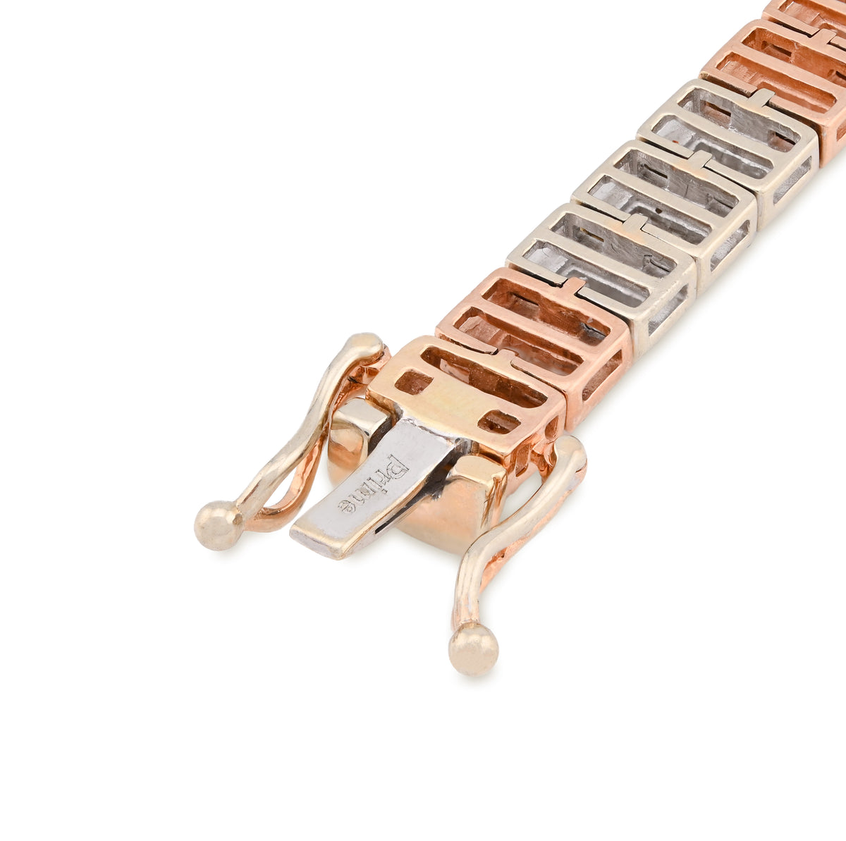 10K Rose/White Gold 2 Tone 4.77CT Natural Baguette/Round Diamond 7MM 8" Tennis Bracelet 23.7g — view 8