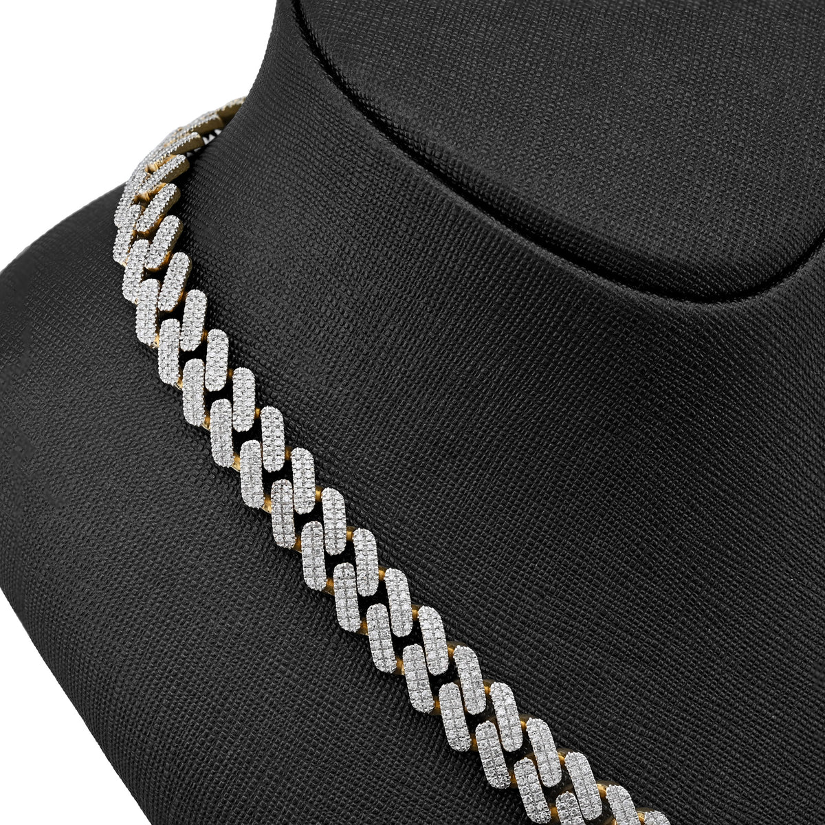 10K Yellow Gold 6.74 CT Natural Diamond 11 MM Cuban Link Chain 18" Men Necklace — view 8