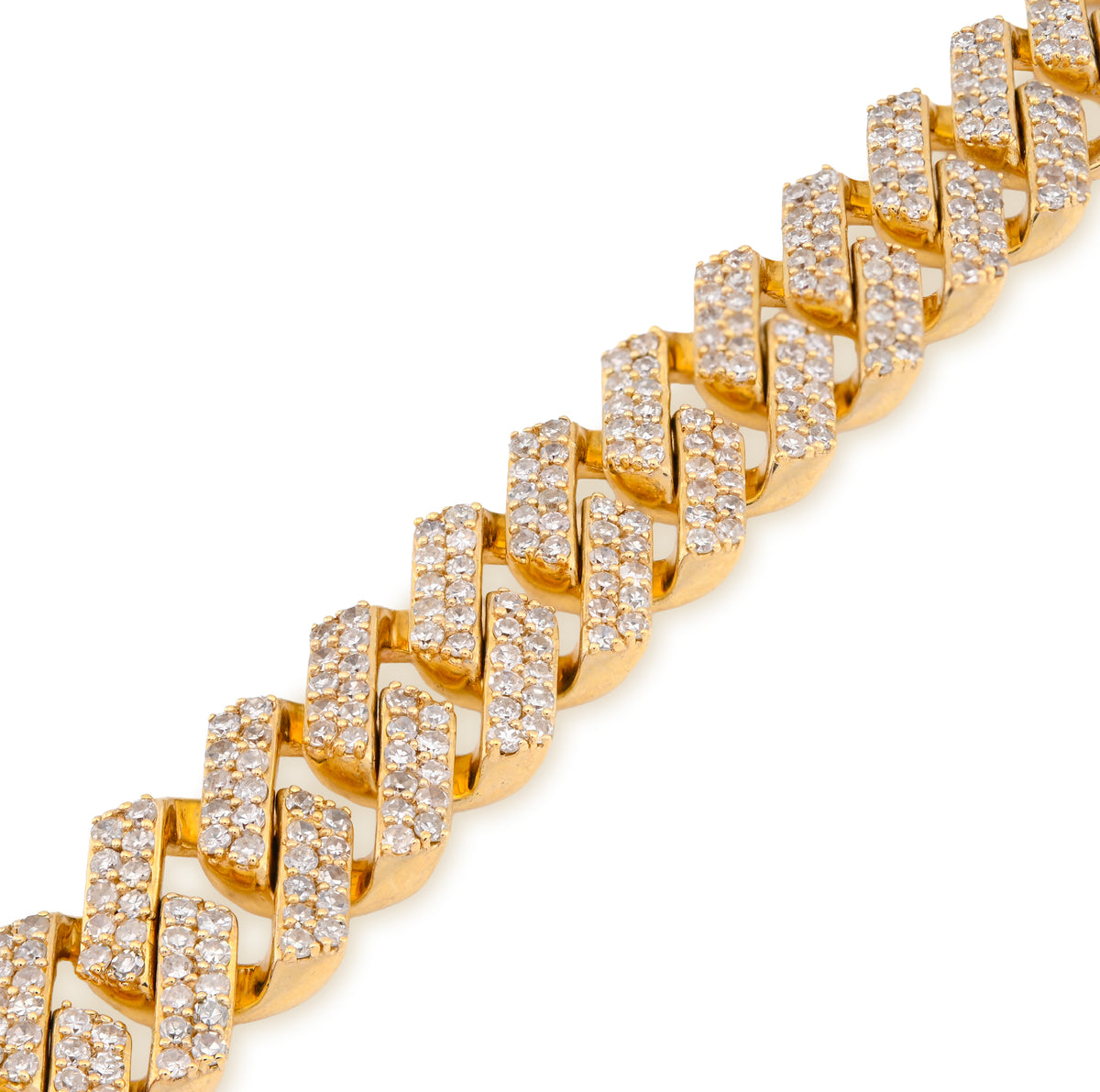 10K Yellow Gold 6.18CT Natural Diamond Cuban Link 8" Bracelet 10MM 33.1g — view 3