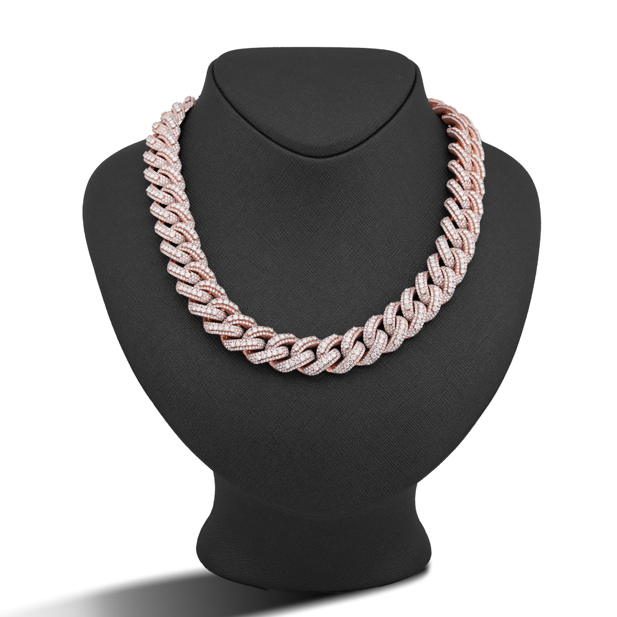 10K Rose Gold 60.58CT Round Cuban link natural Diamond 203 Grams Chain Men 15MM 22" Necklace — view 2