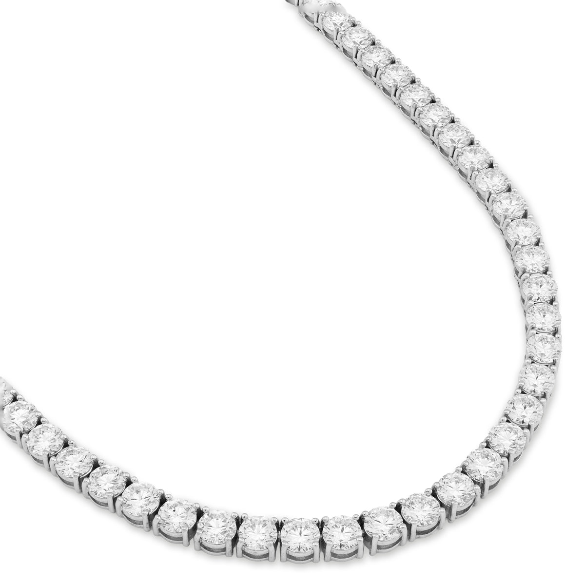 10K White Gold 55CTW Lab Diamond 50 Pointer 22" Tennis Chain 52.5g 5MM — view 3