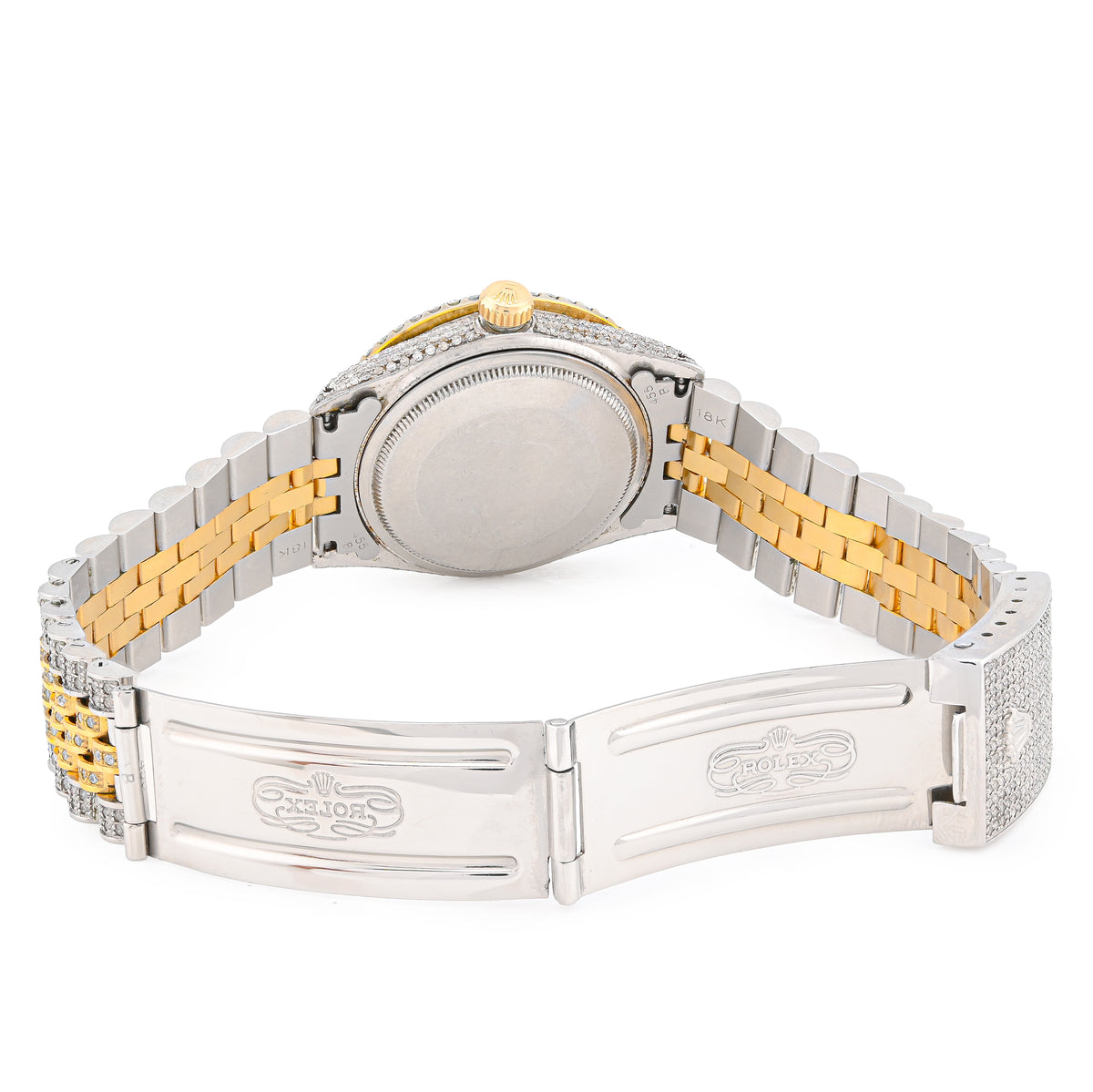 Rolex 36MM DateJust 15.75CT Natural Diamond Bussdown Roman Numeral Dial Jubilee Band 2 Tone Yellow Watch — view 6
