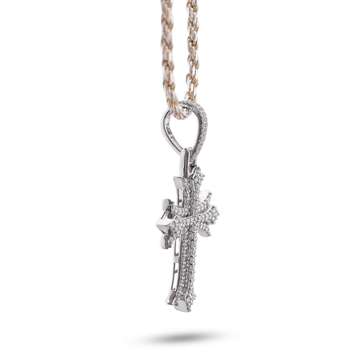 Gothic Style Cross Pendant 1.30CT Lab Diamond 925 Silver Men Women Charm — view 4