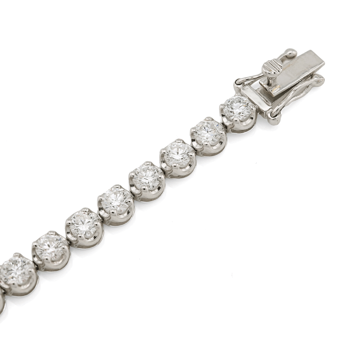 10K White Gold 5CTW Lab Diamond Tennis Bracelet 4MM 7" — view 10