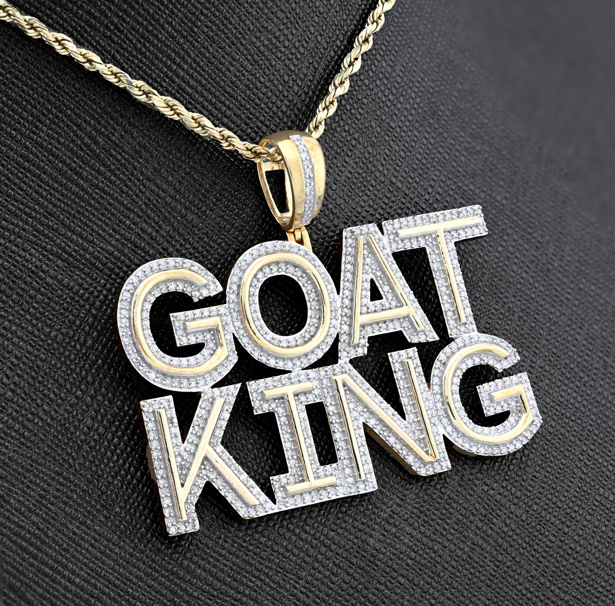 10K Yellow Gold "Goat King" Custom Pendant 1.5CT Natural Diamond Men Charm — view 4