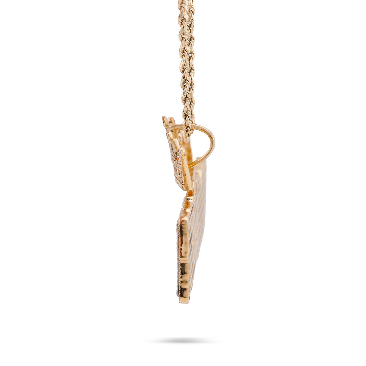 10K Yellow Gold RICH Crown Pendant 5CT Natural Diamond Men Women Charm — view 4