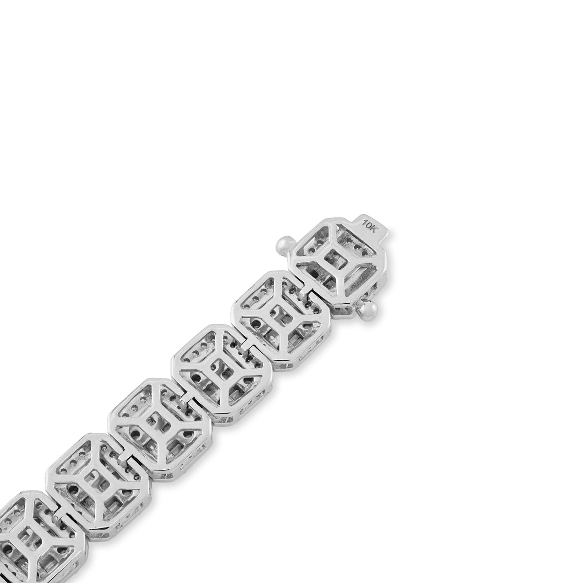 10K White Gold 5.60CT natural Diamond Round/Baguette Tennis Bracelet 8" Men 8MM Women  — view 3