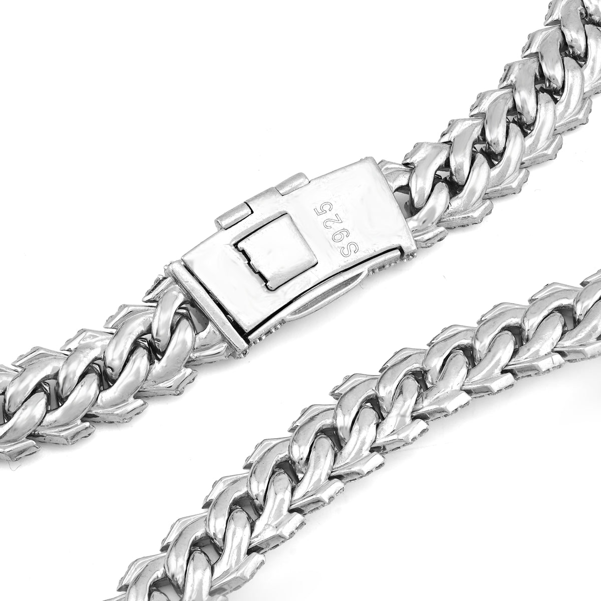 925 27.66CT Lab Diamond 11MM Snake Cuban Chain 21" Men Necklace — view 5