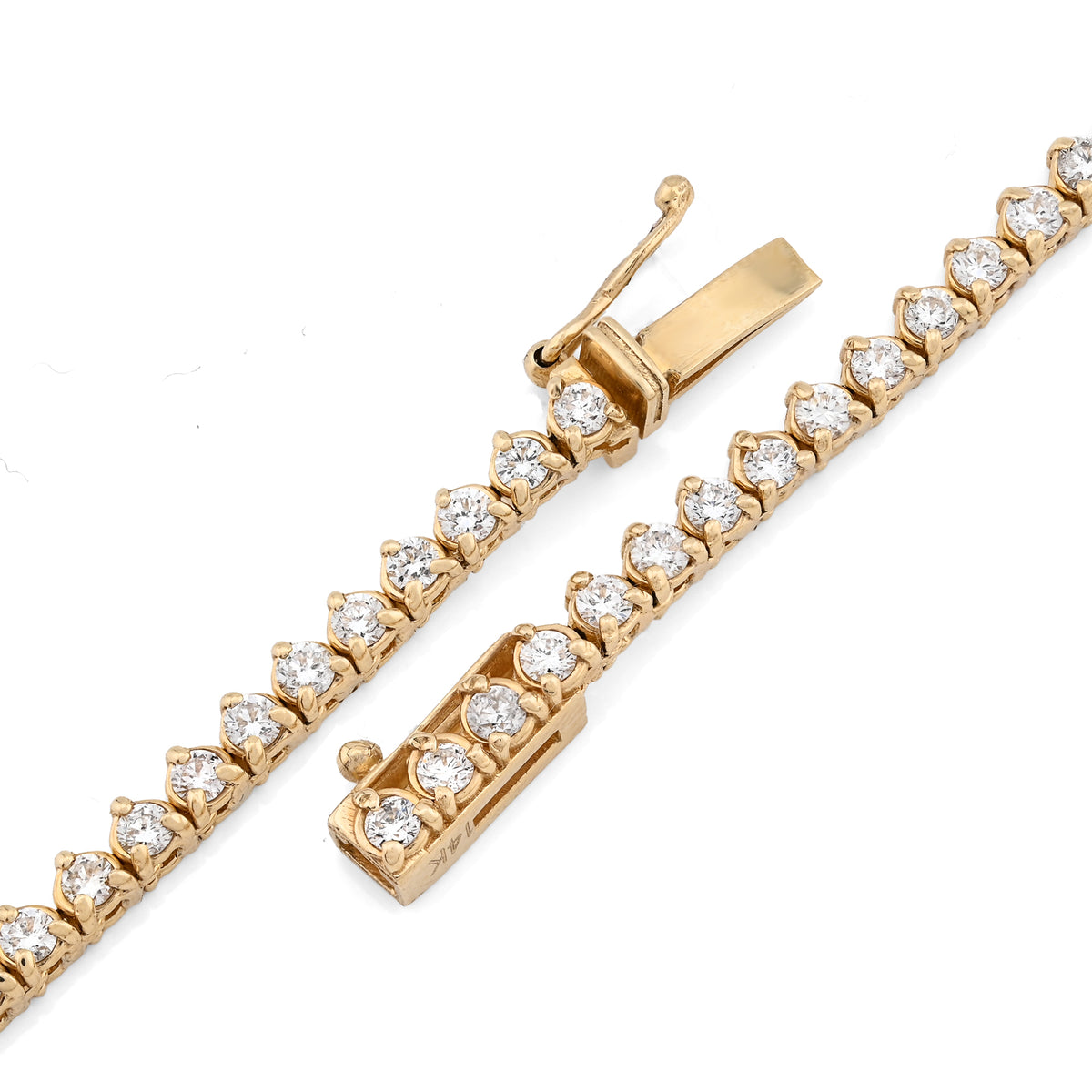 14K yellow Gold 9.52 CT Lab Diamond Solitaire Tennis Chain 17" Women 18.8 g Necklace — view 8