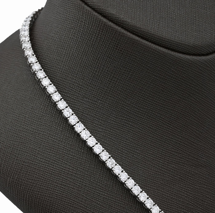 10K White Gold 29.32CT Lab Diamond Pointer Chain 22" Tennis Chain 4MM Men Women 31.5g — view 1