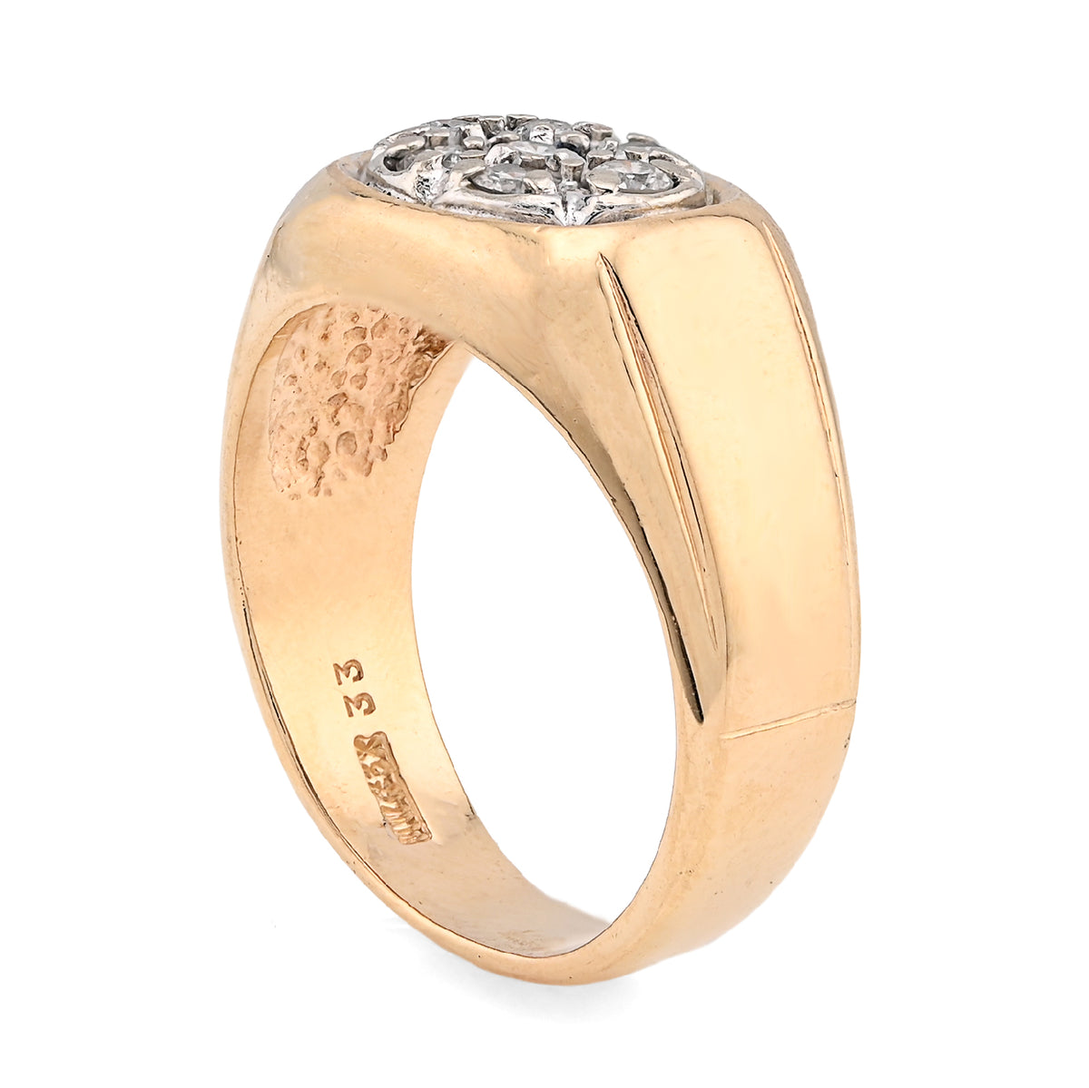 10K Yellow Gold 0.5CT Natural Diamond Oval Rectangular Shape Men Pinky Ring — view 6