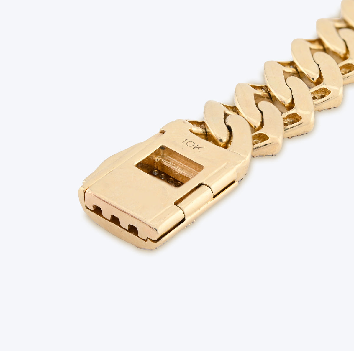 10K yellow Gold 3.64CT Natural Diamond 10MM Cuban Link Bracelet 8" Men Women 27.8g  — view 15
