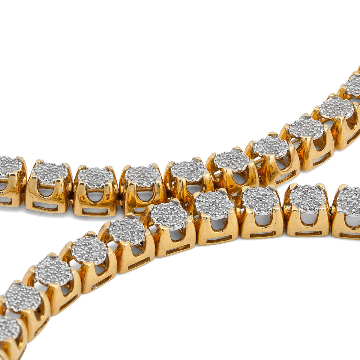 10K Yellow Gold 3.62CT 20" Natural Diamond Men Tennis Chain — view 4