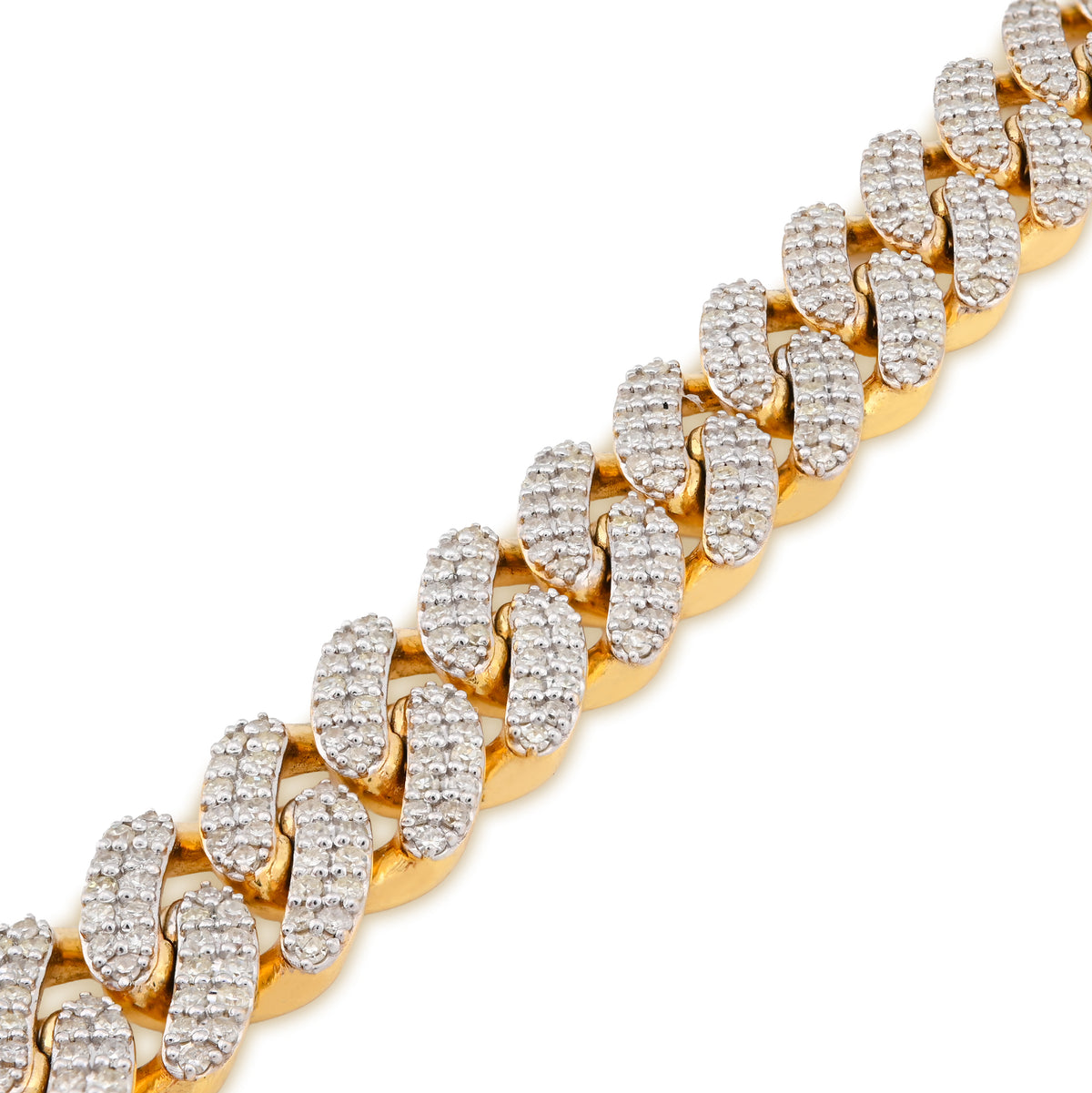 10K Yellow Gold 5.35CT Natural Diamond 10MM Cuban Link 8" Bracelet 35.7g Men Women — view 3