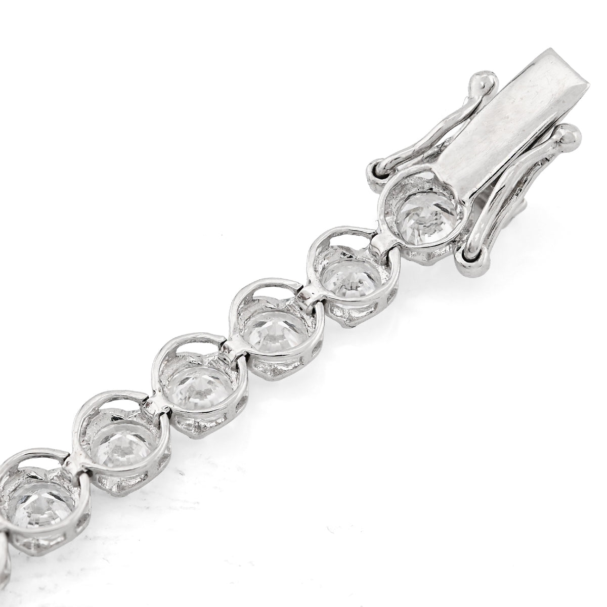 14K White Gold 7CT Lab Diamond 7" 15 Pointer Men Women Tennis Bracelet 4.5MM 7g — view 7
