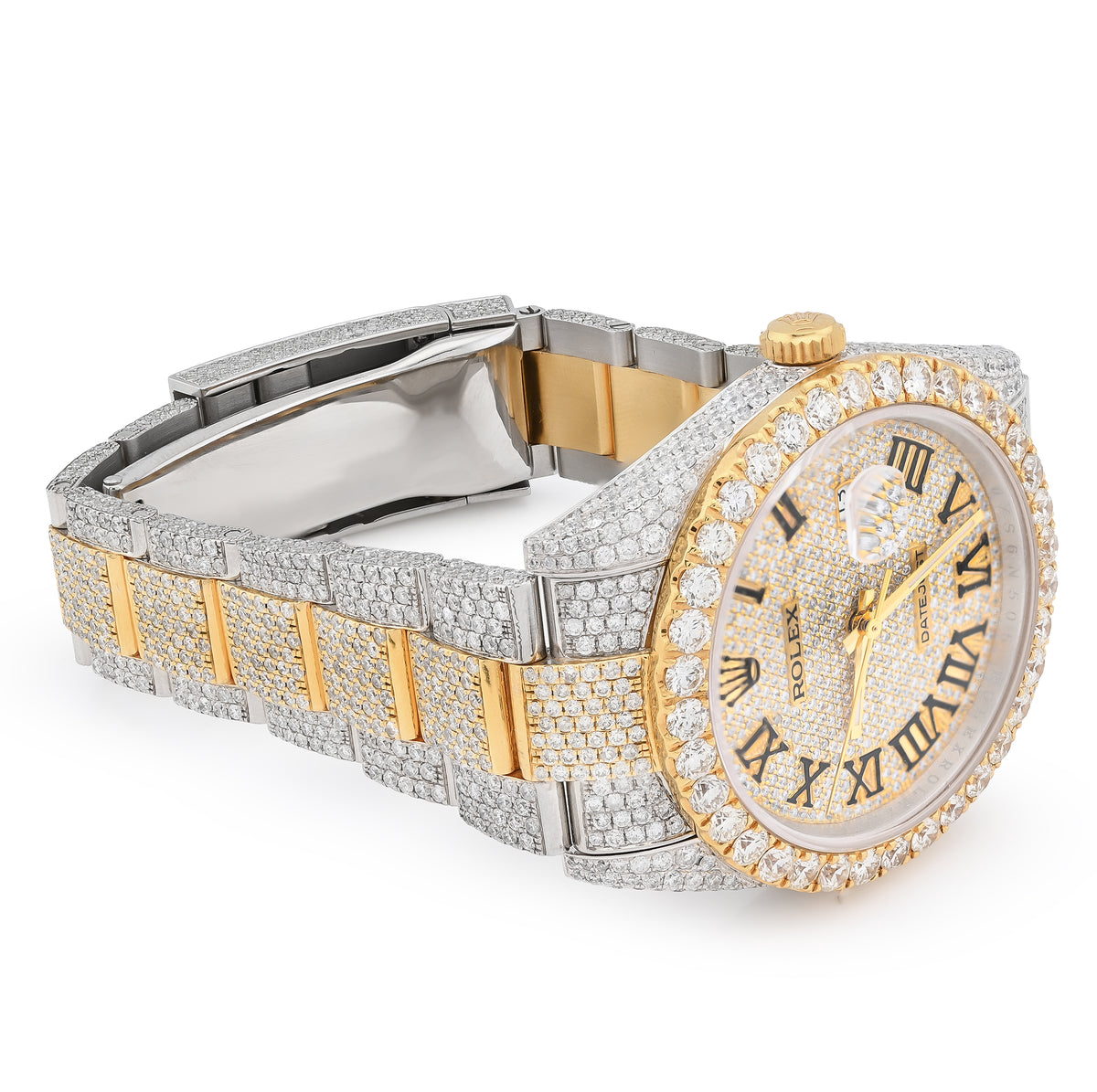 Rolex 41MM DateJust Yellow Gold & SS 19CT Natural Diamond Bussdown Roman Numeral Dial Oyster Band 126333 — view 6