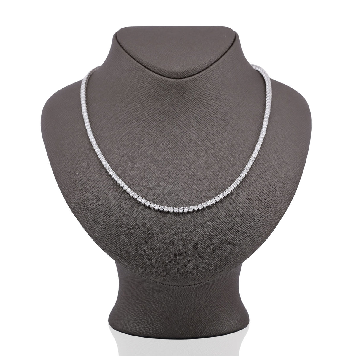 10K White Gold 10 Pointer 20.21CT Tennis Chain Lab Diamond Men Women Necklace 22" — view 6