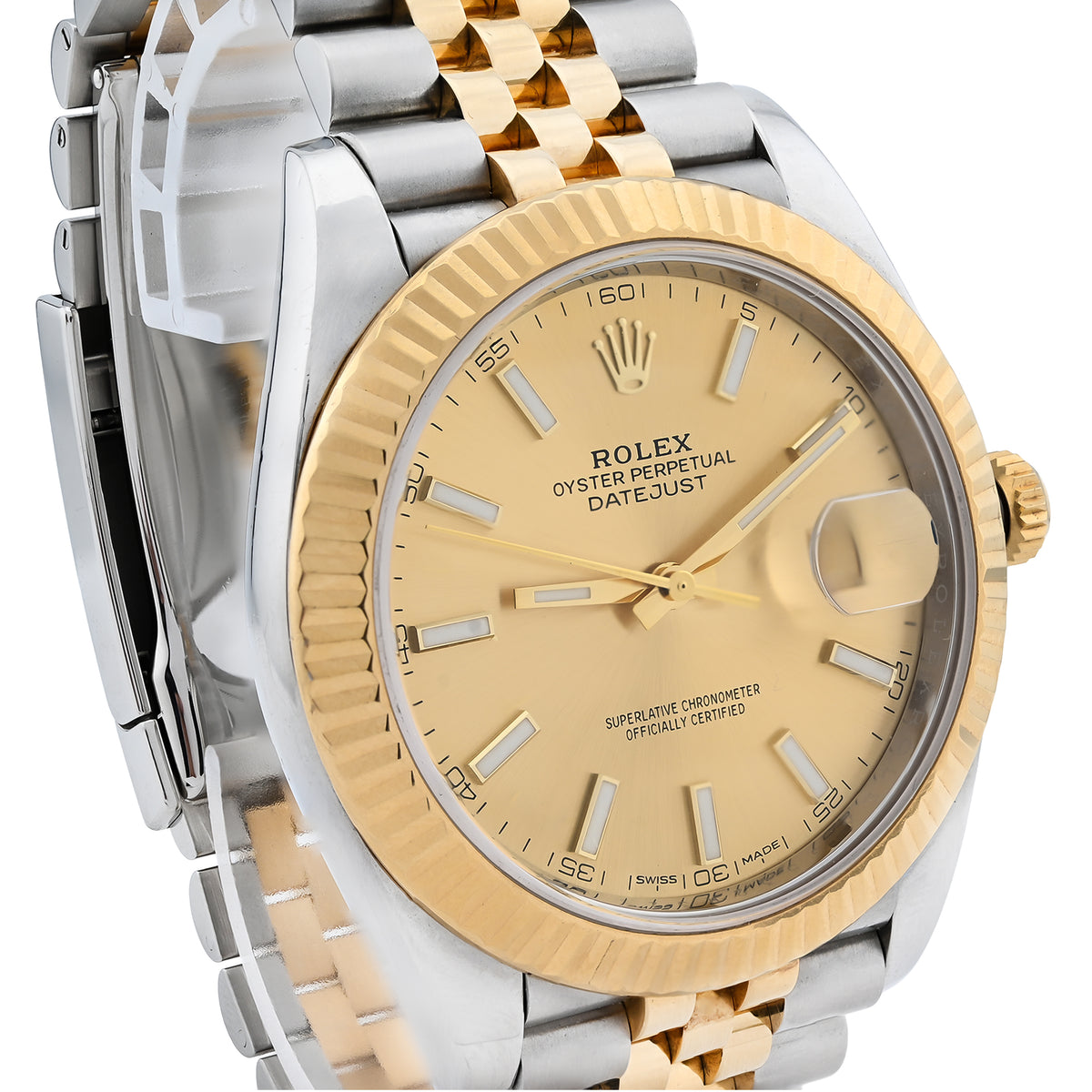 41MM Rolex DJ 2 Tone 18K yellow Gold Jubilee Band champagne face  — view 6