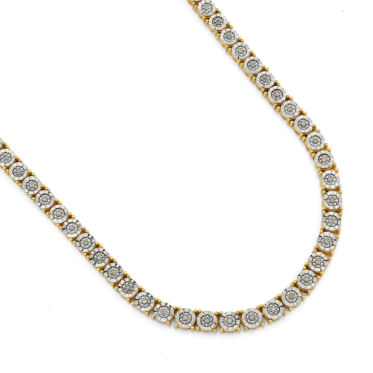 925 Yellow 2CTW Natural Diamond Tennis Chain 4.5MM Necklace 18" Men — view 2
