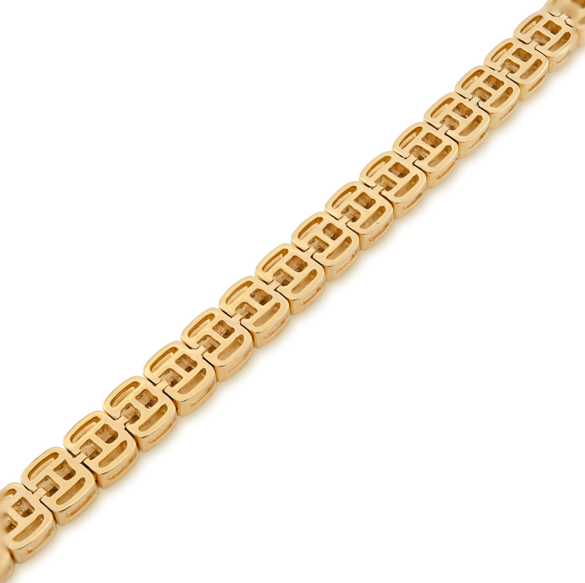 10K Yellow Gold 2.97CT Natural Diamond Round/Baguette 5MM Tennis Bracelet 7" — view 2