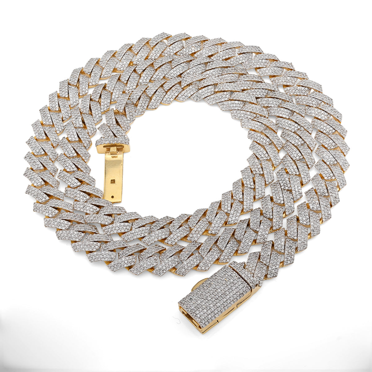 10K yellow Gold 10 CT Natural Diamond Cuban Chain 10 MM Men 24" Necklace 86.1 g — view 3