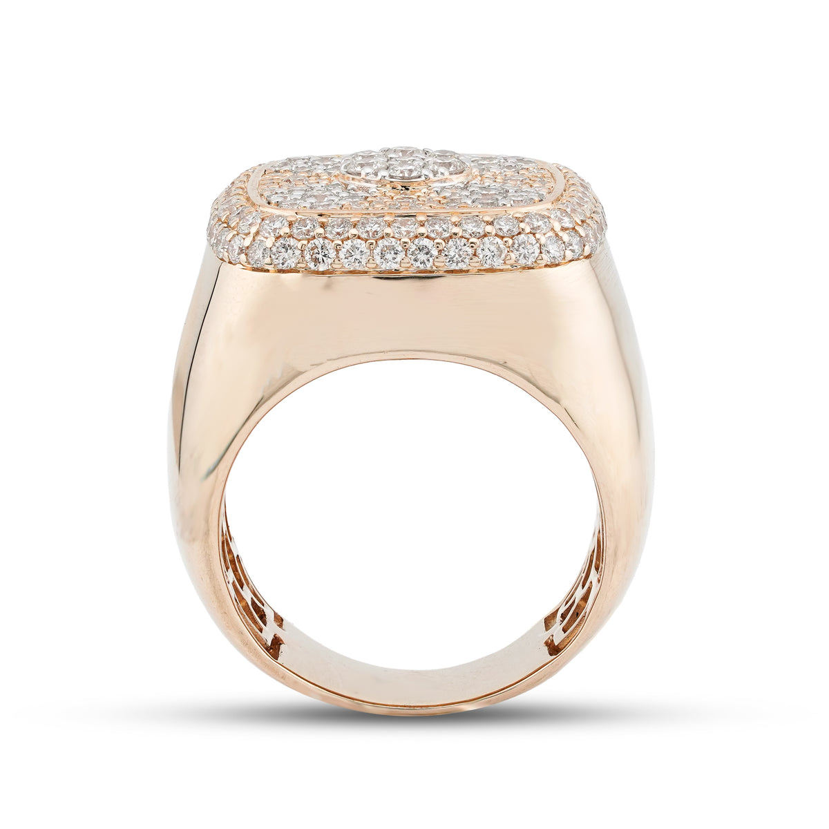 Square Shape Yellow Ring 2.44CT Natural Diamond 10K Yellow Gold Ring