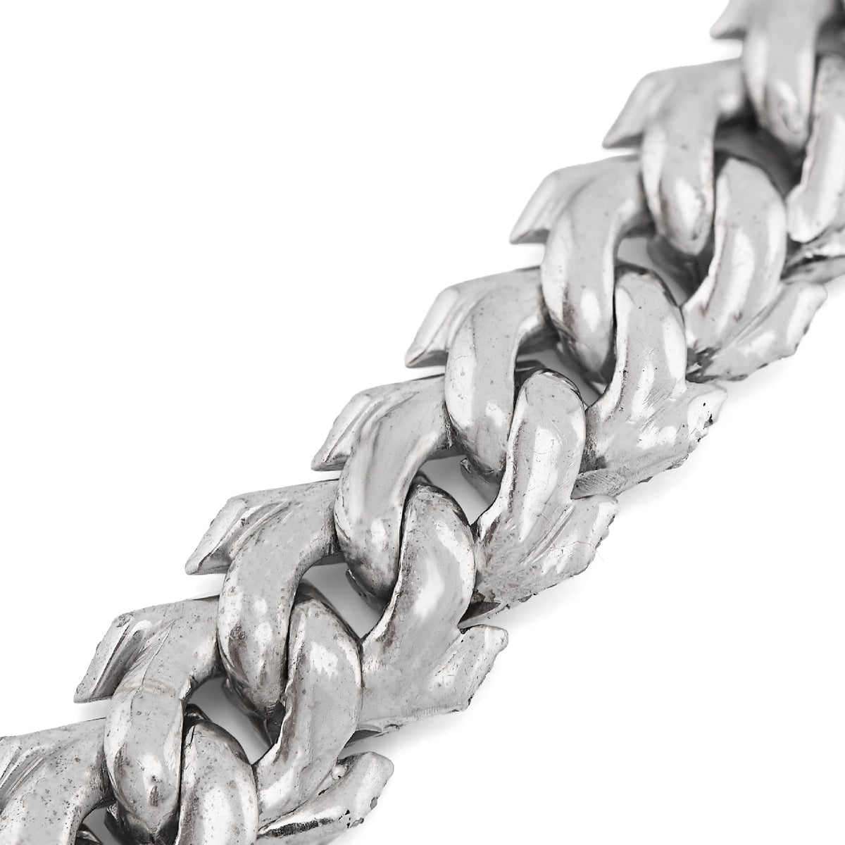 925 SS 7.23CT Natural Diamond Snake Cuban Link 12MM Mens 8" Bracelet 47.2g — view 6