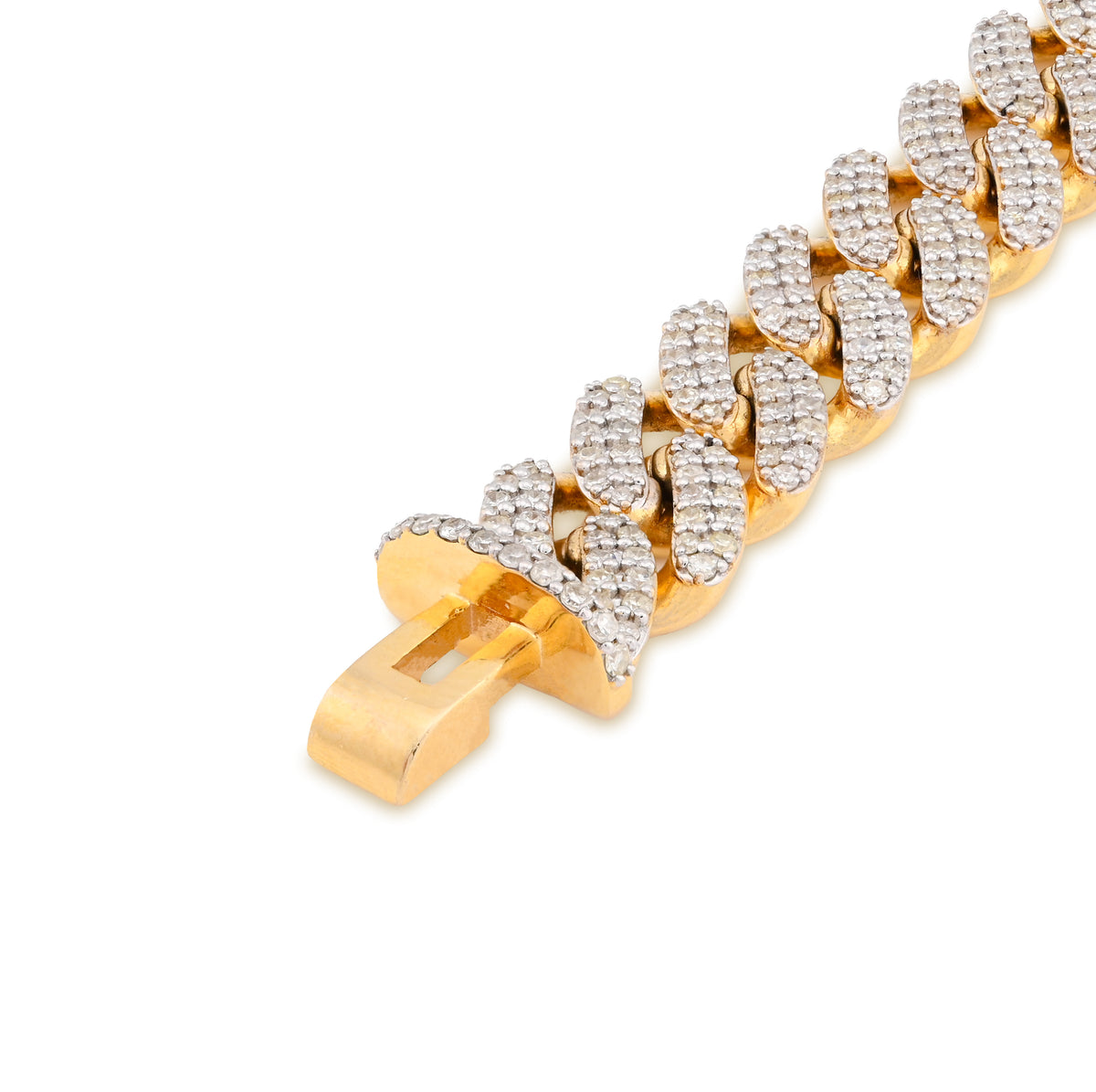 10K Yellow Gold 5.35CT Natural Diamond 10MM Cuban Link 8" Bracelet 35.7g Men Women — view 4