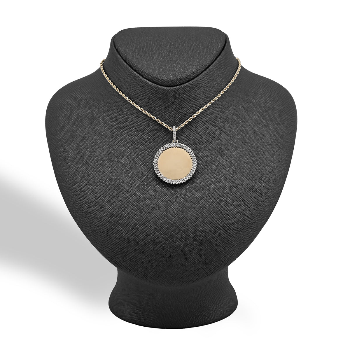 10K yellow Gold 0.25 CT Natural Diamond Memory Picture Pendant Men Women Charm — view 6