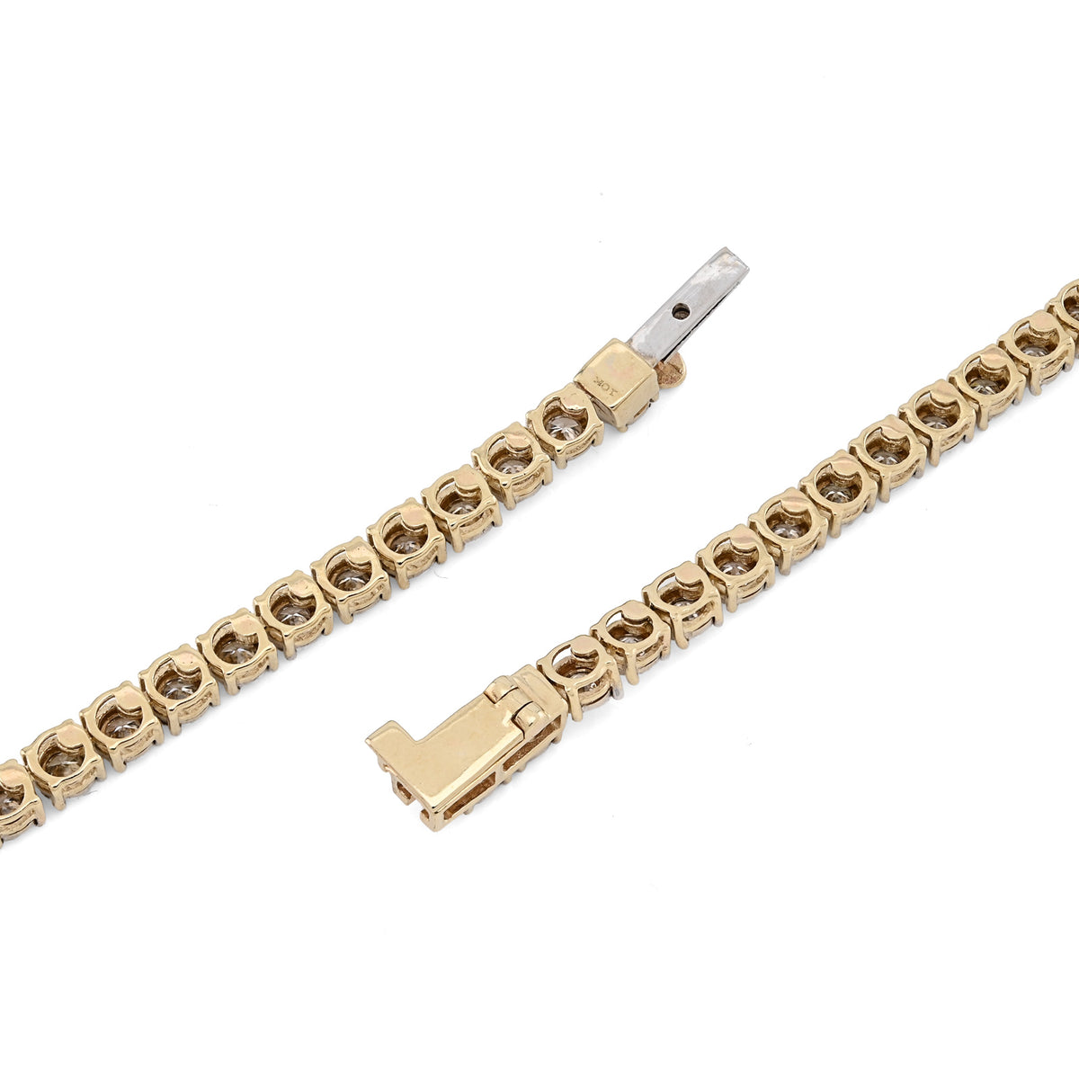 10K Yellow Gold 9.50 CT Natural Diamond Illusion Set Tennis Chain 3 MM 24" Men Necklace — view 5