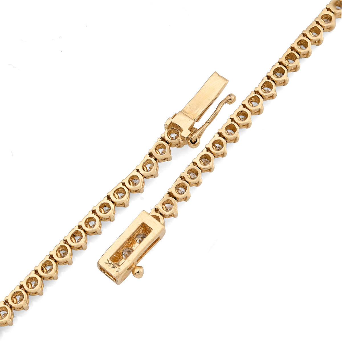 14K yellow Gold 9.52 CT Lab Diamond Solitaire Tennis Chain 17" Women 18.8 g Necklace — view 9