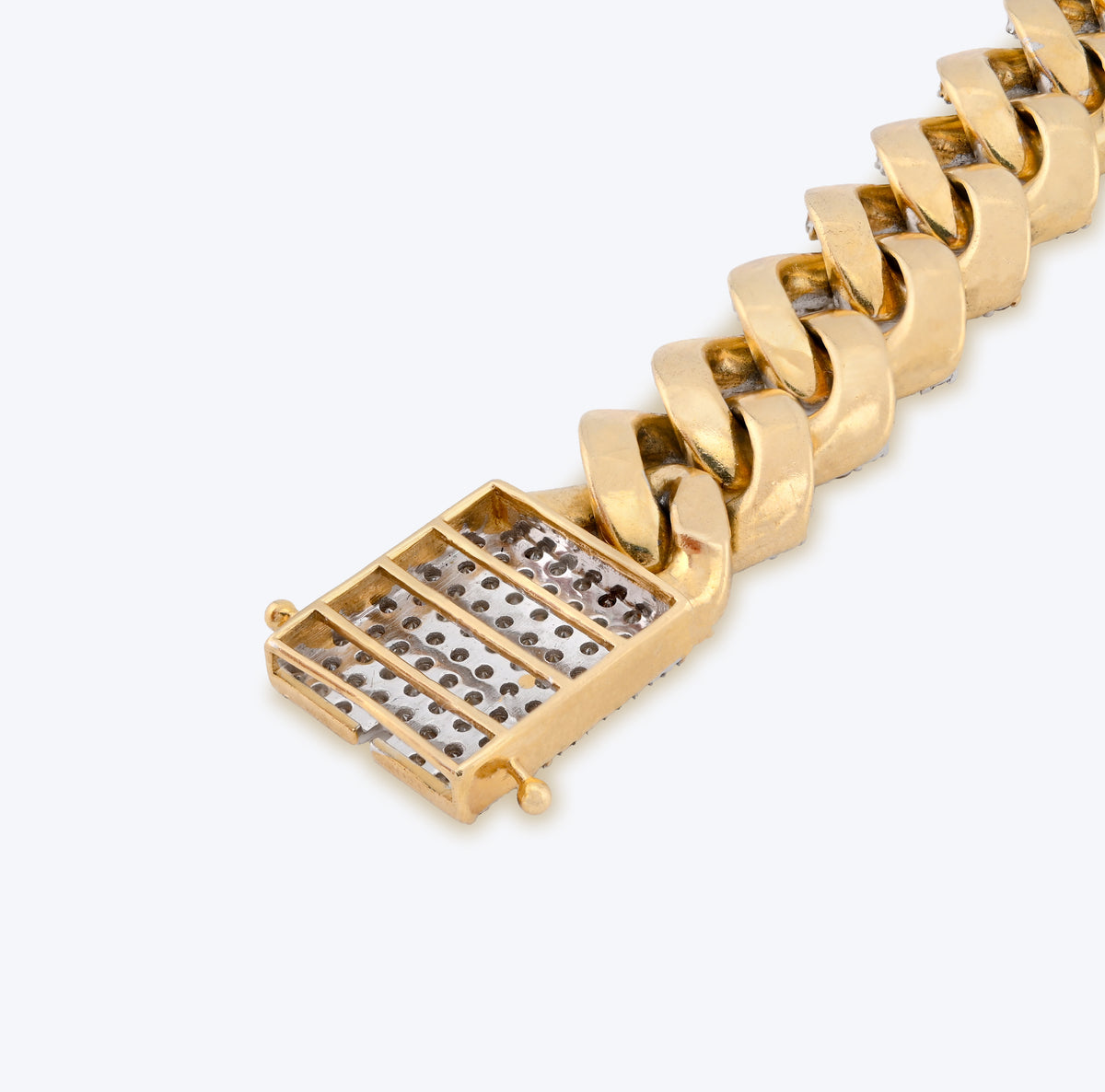 10K Yellow Gold 13CT Natural Diamond 14MM Cuban Link Bracelet 8" Men Women 56.4g — view 13