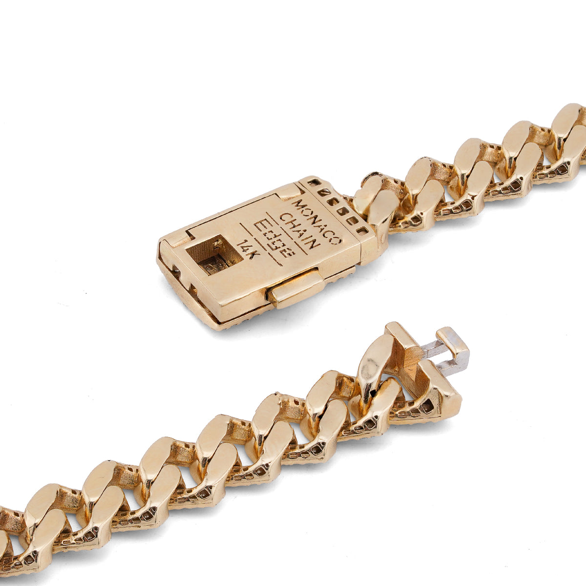 14K Yellow Gold 8.5CT Natural Diamond 10MM Men Box Cuban link Chain 24" Necklace — view 5